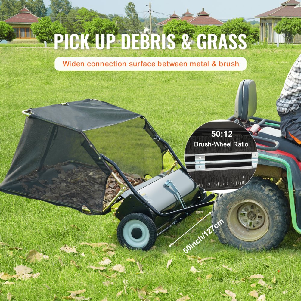 GT1113 - 50" Tow-Behind Lawn Sweeper with 26 Cu. Ft. Bag