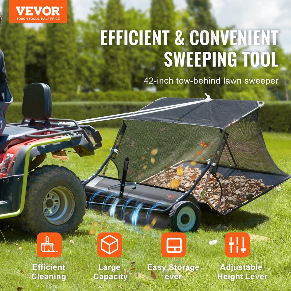 TC5001B - 42" Adjustable Lawn Sweeper for ATVs and Tractors