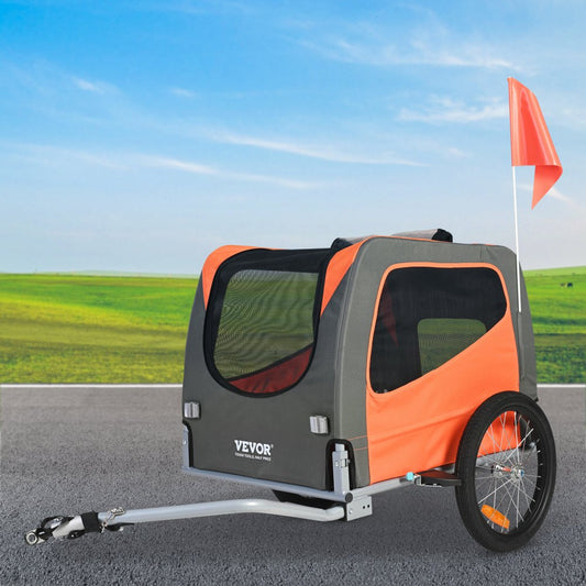 DT806 - VEVOR Dog Bike Trailer for Pets Up to 66 lbs, Easy Fold Design