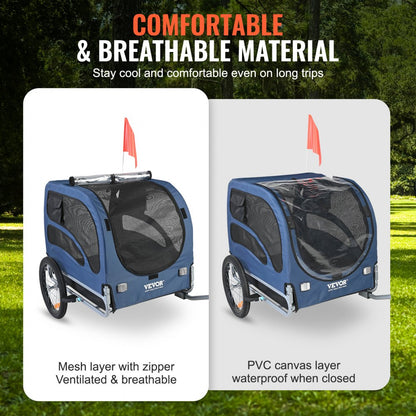DT815 - VEVOR 31.9" Dog Bike Trailer, Supports Pets Up to 100 lbs