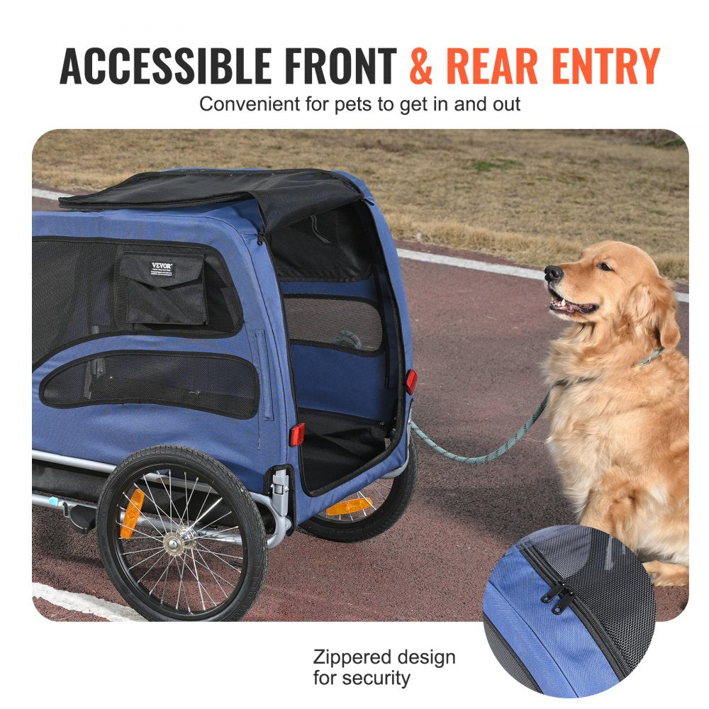 DT815 - VEVOR 31.9" Dog Bike Trailer, Supports Pets Up to 100 lbs