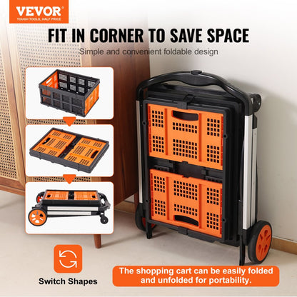 JY-FC2 - Versatile Collapsible Cart for 198 lbs, Includes Storage Crate