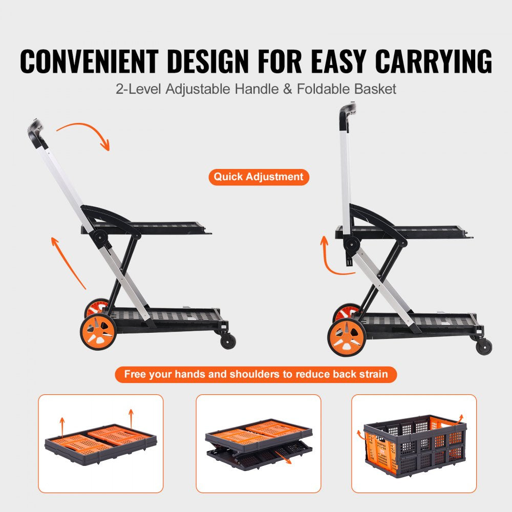 JY-FC2 - Versatile Collapsible Cart for 198 lbs, Includes Storage Crate