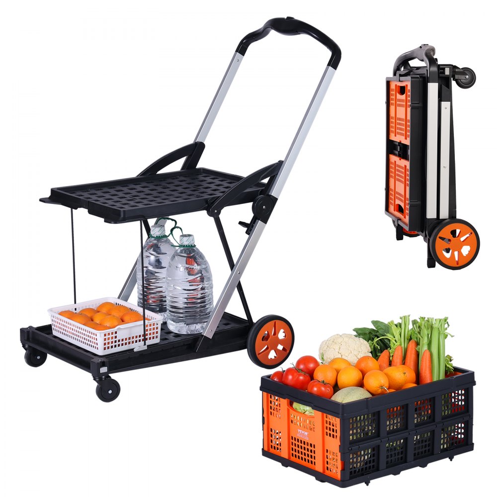 JY-FC2 - Versatile Collapsible Cart for 198 lbs, Includes Storage Crate