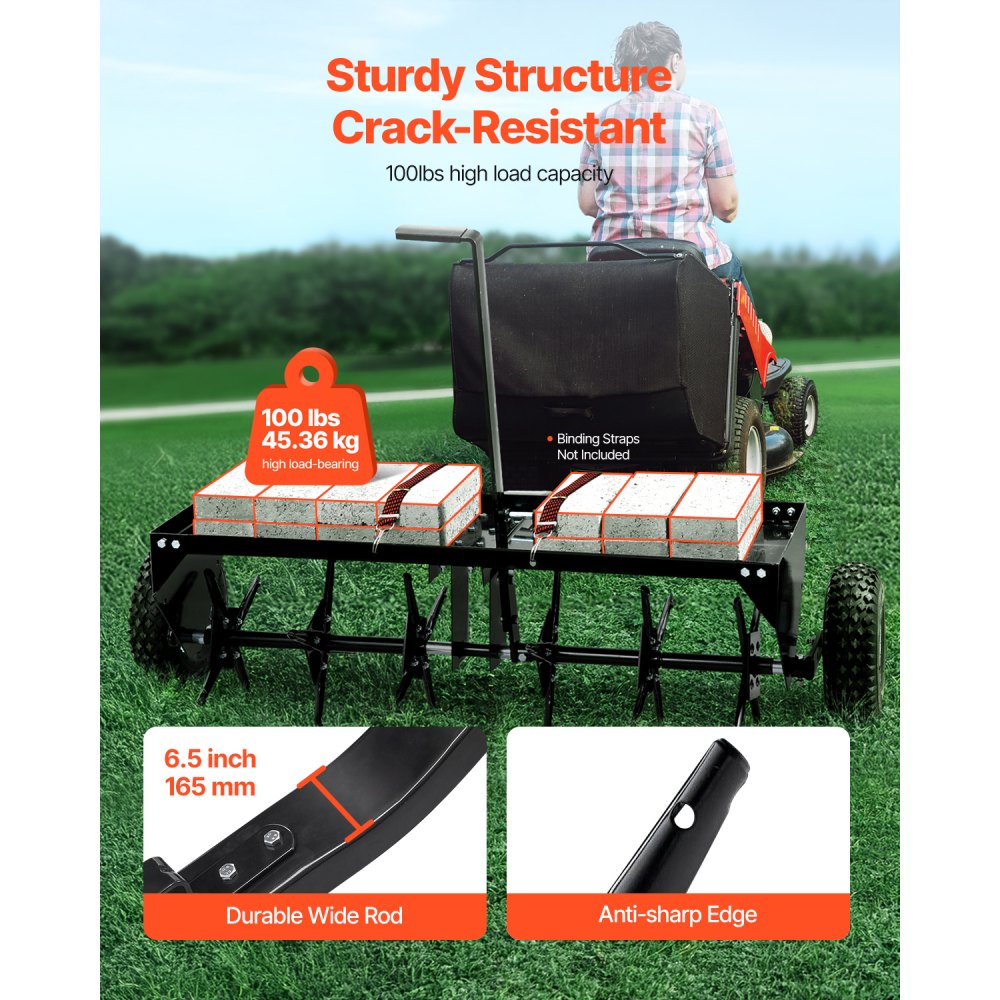 N1011 - 40-Inch Tow Behind Aerator for Healthy Grass and Soil