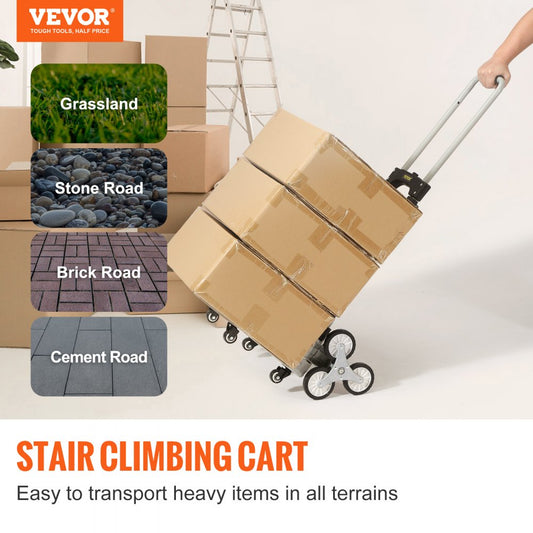 010332146329 - VEVOR Heavy-Duty Stair Climbing Hand Truck, 220 lbs Capacity