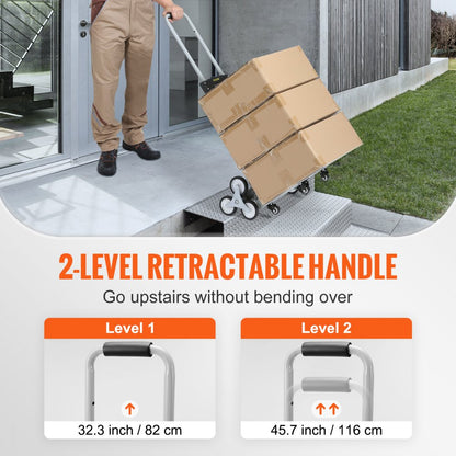 010332146329 - VEVOR Heavy-Duty Stair Climbing Hand Truck, 220 lbs Capacity
