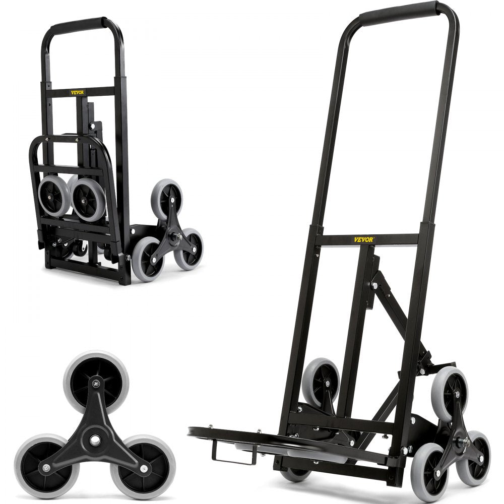 010985920340 - Heavy-Duty VEVOR Stair Climbing Hand Truck, Adjustable Handle & 375 lbs Capacity