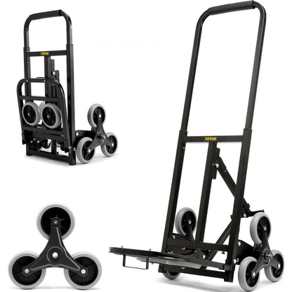 010985920340 - Heavy-Duty VEVOR Stair Climbing Hand Truck, Adjustable Handle & 375 lbs Capacity