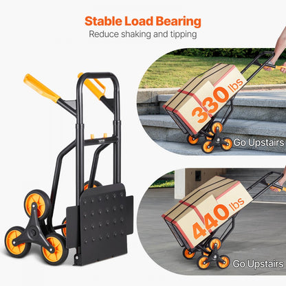 KT2027B - Heavy Duty Carbon Steel Stair Climbing Cart with 6 Wheels