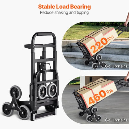2025C - Heavy-Duty Stair Climbing Cart with Folding Design and Dual Handles