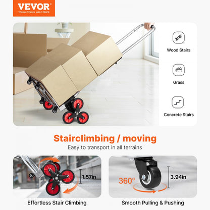 2022FKB - Heavy-Duty Stair Climbing Cart with 6 Wheels & Folding Design