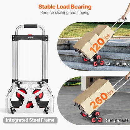 2022FKB - Heavy-Duty Stair Climbing Cart with 6 Wheels & Folding Design
