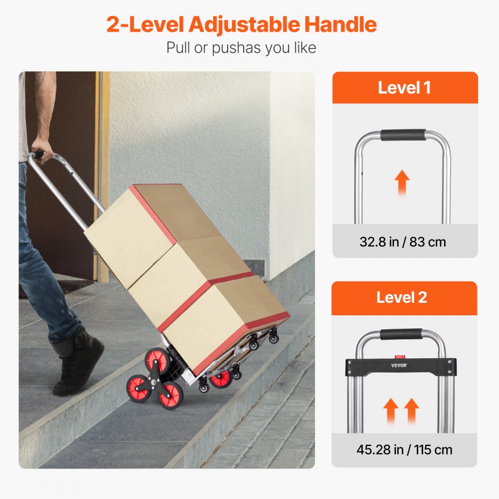 2022FKB - Heavy-Duty Stair Climbing Cart with 6 Wheels & Folding Design