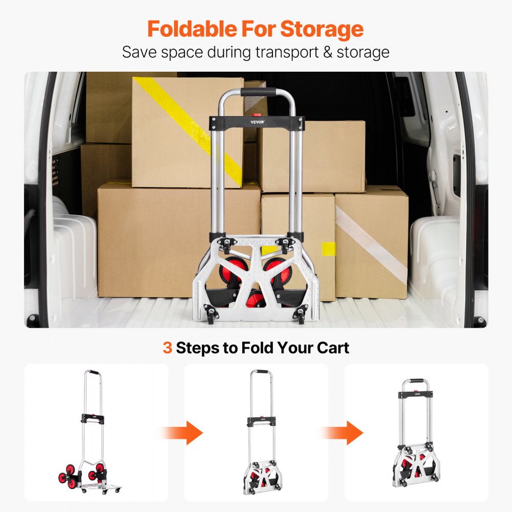 2022FKB - Heavy-Duty Stair Climbing Cart with 6 Wheels & Folding Design