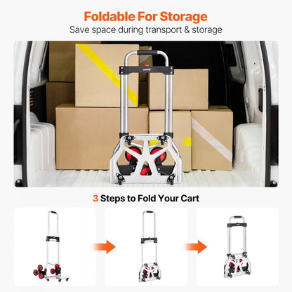 2022FKB - Heavy-Duty Stair Climbing Cart with 6 Wheels & Folding Design