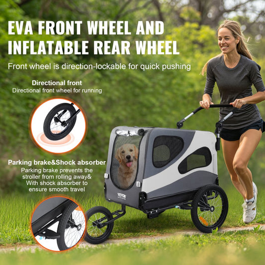 TS812 - 2-in-1 Pet Stroller & Bike Trailer, Holds Up to 100 lbs