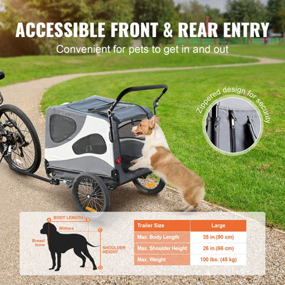 TS812 - 2-in-1 Pet Stroller & Bike Trailer, Holds Up to 100 lbs