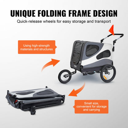 TS812 - 2-in-1 Pet Stroller & Bike Trailer, Holds Up to 100 lbs