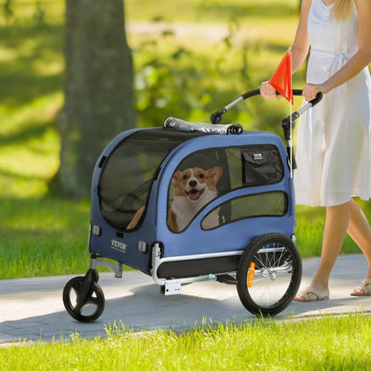 TS815 - 2-in-1 Adjustable Dog Bike Trailer & Jogging Stroller, 100 lbs Capacity