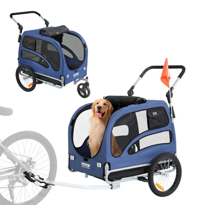 TS815 - 2-in-1 Adjustable Dog Bike Trailer & Jogging Stroller, 100 lbs Capacity