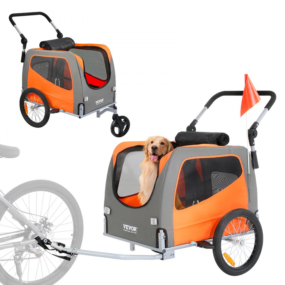 TS806 - Versatile Dog Bike Trailer & Stroller, Supports 66 lbs, Quick Connect
