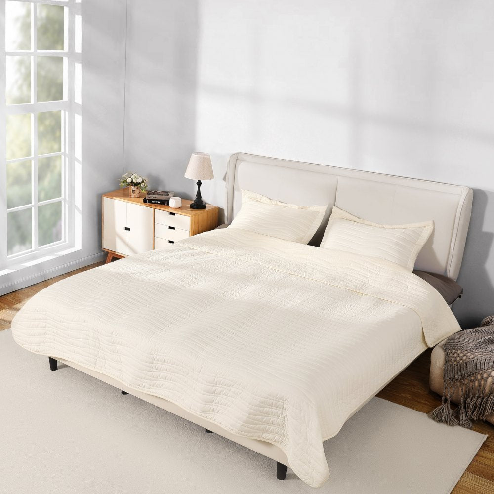 SYSH-P01K - King Quilt Set 106" x 96", Breathable Microfiber with Shams