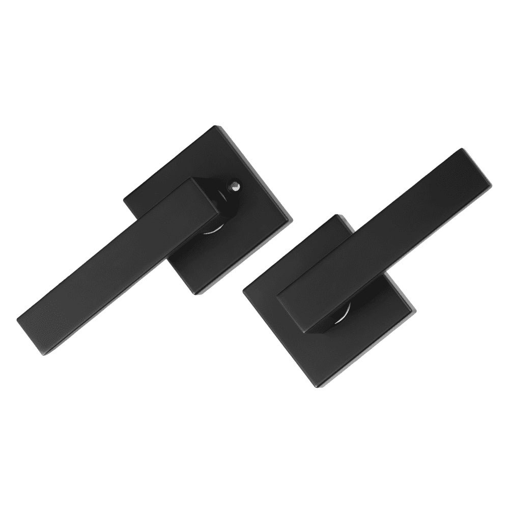 KJ2118-PS-BLK - Matte Black Universal Door Handles 5 Pack with Adjustable Latch