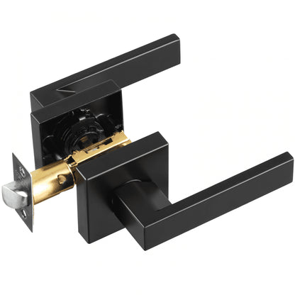 KJ2118-PS-BLK - Matte Black Universal Door Handles 5 Pack with Adjustable Latch