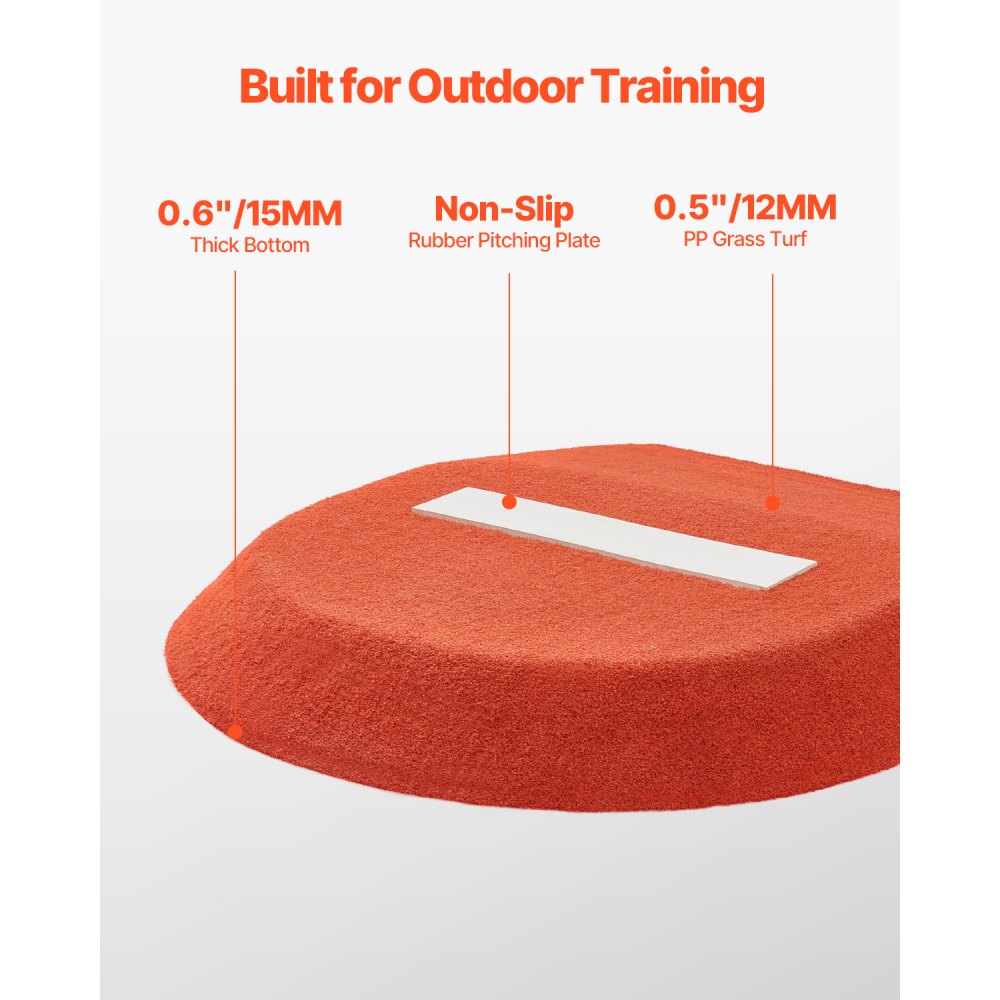 JNT-SS-02 - Portable 42" Pitching Mound with Non-Slip Rubber Plate