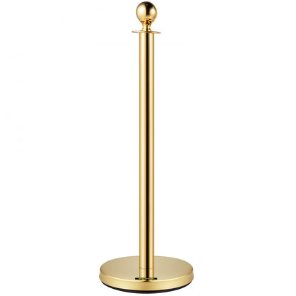 Gold Stanchion 2Pcs - Elegant Stainless Steel Posts with Durable Velvet Ropes