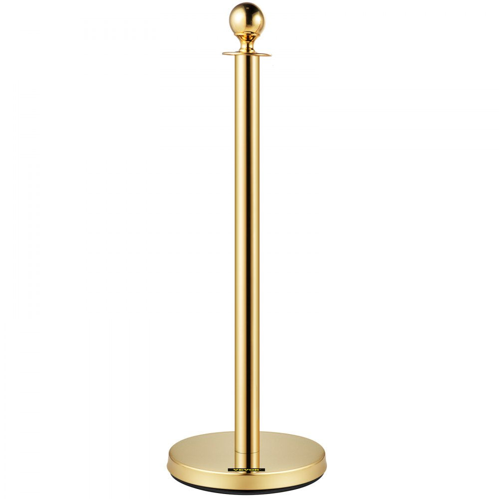 Gold Stanchion 4Pcs - Elegant Velvet Rope Posts for Crowd Control Events
