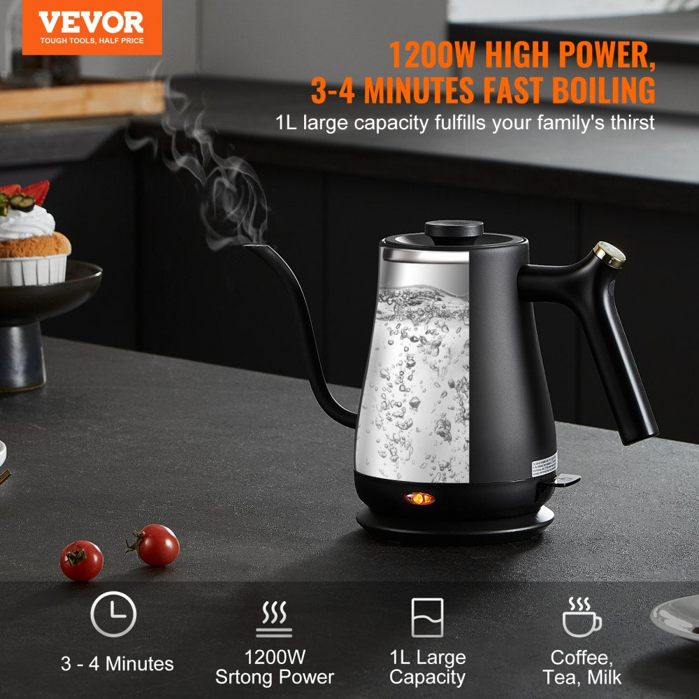 PY0805 - 1L Electric Gooseneck Kettle with Fast Boil & Precise Control