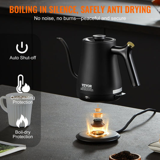PY0805 - 1L Electric Gooseneck Kettle with Fast Boil & Precise Control