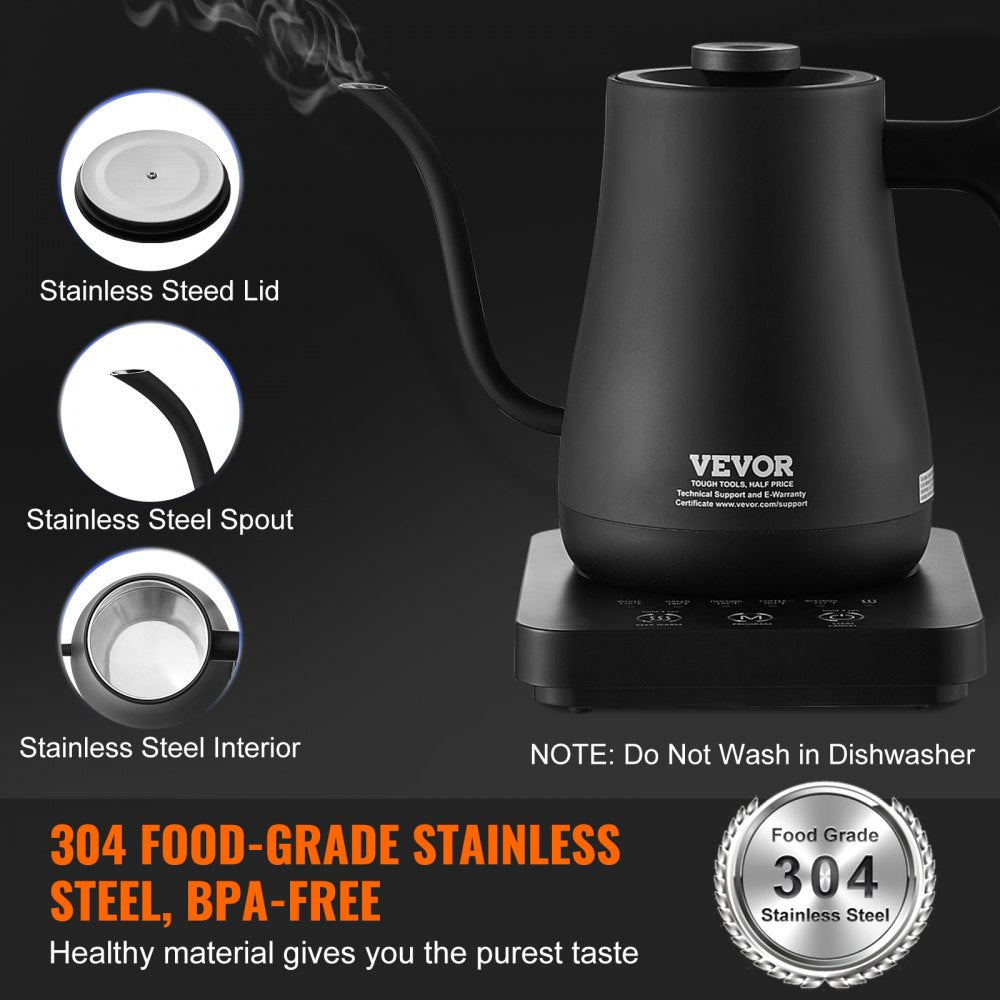 PY0805-WD - 1L Electric Gooseneck Kettle with Temperature Control