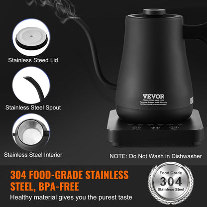 PY0805-WD - 1L Electric Gooseneck Kettle with Temperature Control