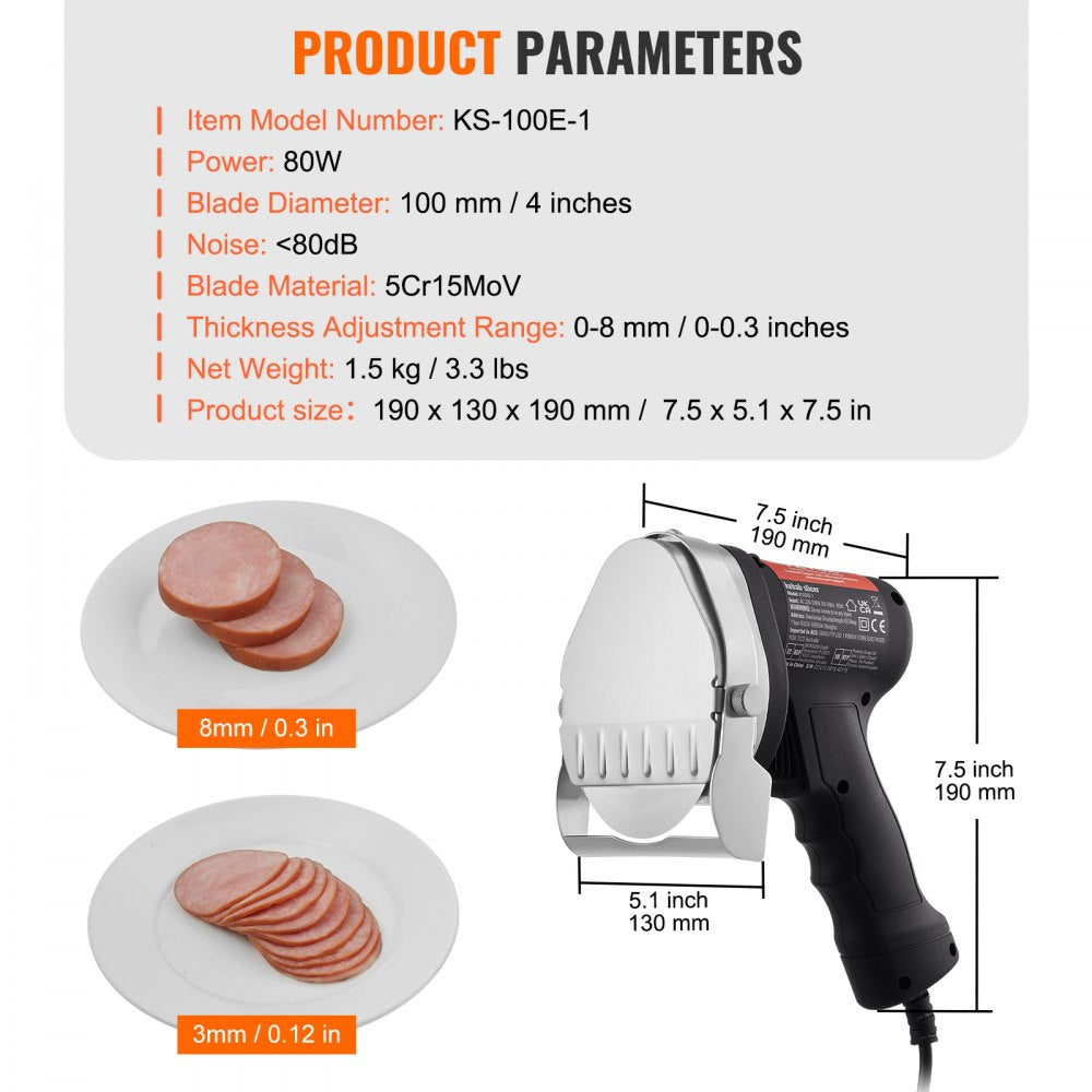 KS-100E-1 - Wireless Electric Shawarma Knife for Precise Meat Slicing