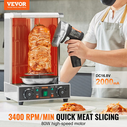 KS-100B-1 - Cordless Electric Shawarma Knife with Adjustable Thickness