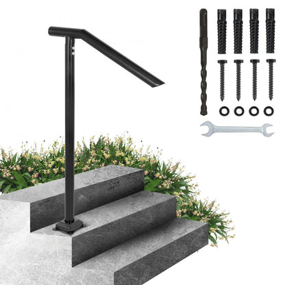 DLZ-3STEP - Sturdy Iron Handrail for 2-3 Steps, 441 lbs Capacity