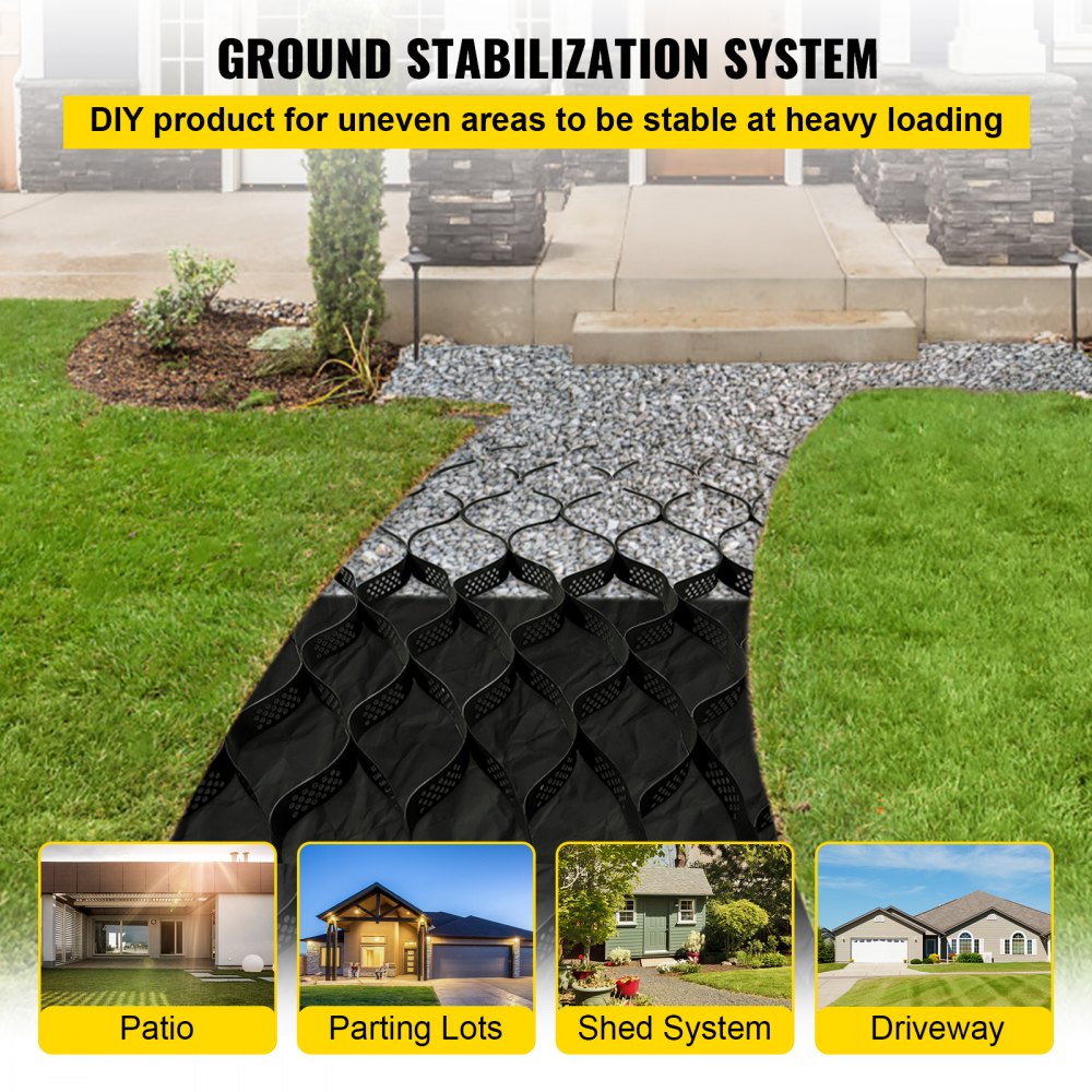 VV-TGGS25X9FT3INBDD - 25x9.5ft Heavy-Duty Geo Grid for Driveway Stabilization