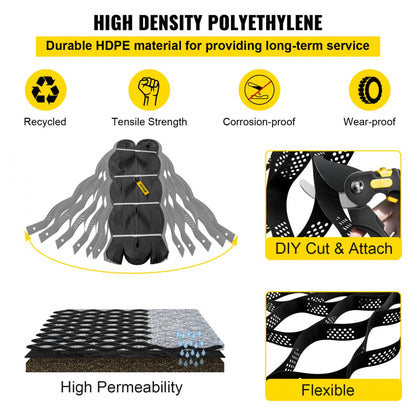 VV-TGGS25X9FT3INBDD - 25x9.5ft Heavy-Duty Geo Grid for Driveway Stabilization