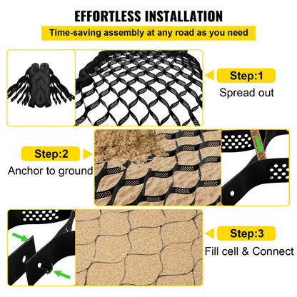VV-TGGS25X9FT3INBDD - 25x9.5ft Heavy-Duty Geo Grid for Driveway Stabilization