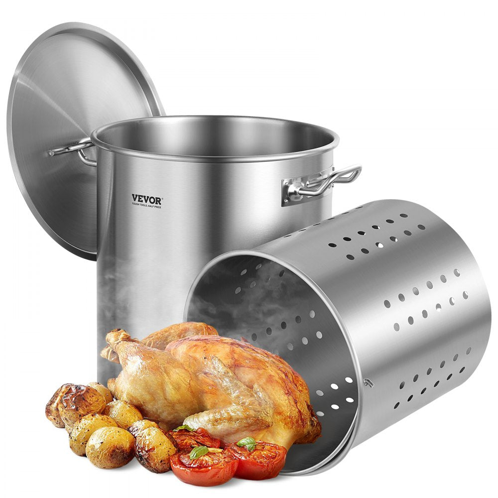 SP42QT354006S - 42QT Stainless Steel Stockpot with Strainer & Induction Base