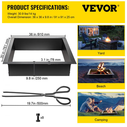 VV-FPR-FX-30 - Durable 30-Inch Steel Fire Pit Ring for DIY Projects