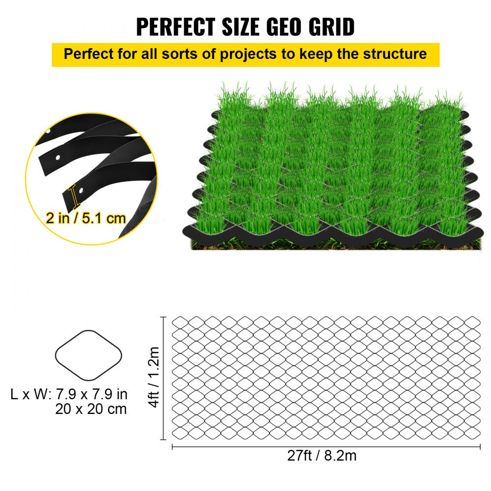 VV-TGGS27X4FT2INBDD - 27ft x 4ft VEVOR Heavy-Duty Ground Grid, 2in Depth