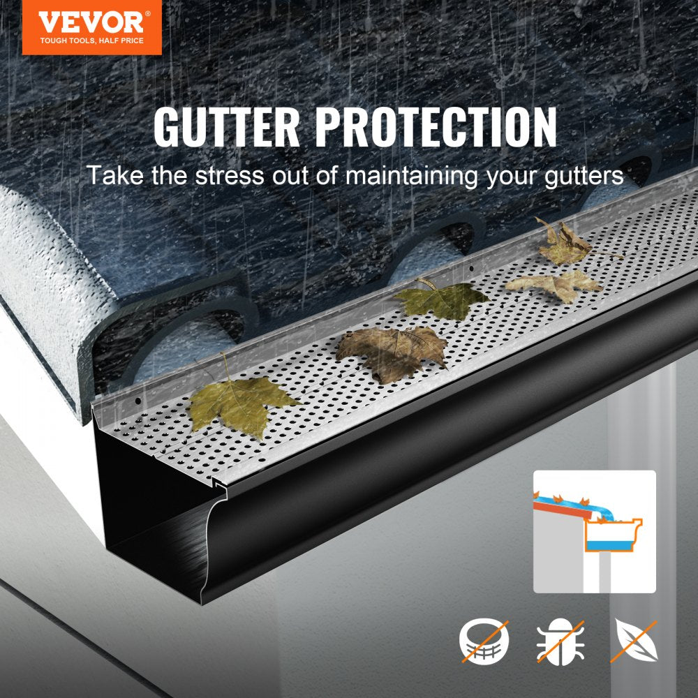 5in-208 - VEVOR 5" Aluminum Leaf Guard for Gutter Protection
