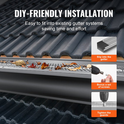 5in-208 - VEVOR 5" Aluminum Leaf Guard for Gutter Protection