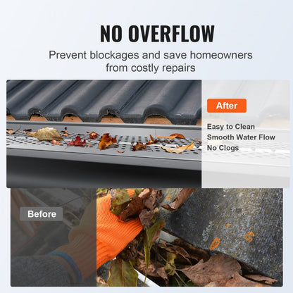 5in-208 - VEVOR 5" Aluminum Leaf Guard for Gutter Protection