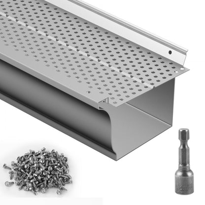 5in-208 - VEVOR 5" Aluminum Leaf Guard for Gutter Protection