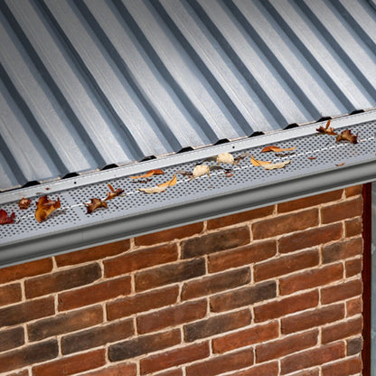 6in-104 - Aluminum Gutter Guard, 6" Width, DIY Leaf Filter System
